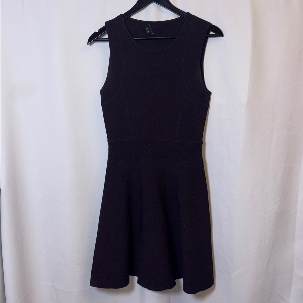 Theory Sleeveless Fit & Flare Dress Women’s Small Plum Purple Stretch Knit